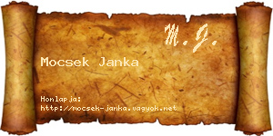 Mocsek Janka névjegykártya